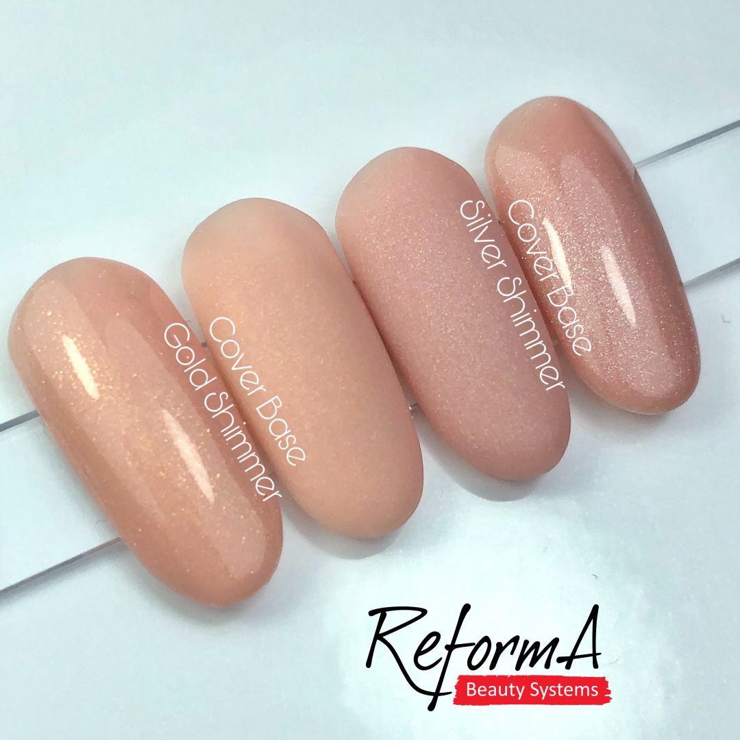Cover Base Silver Shimmer - Камуфлююча база, нюдова, срібний глітер, 50 г